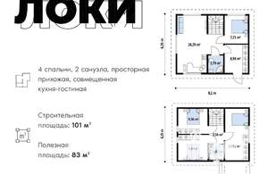 Дом 101м², 1-этажный, участок 10 сот.