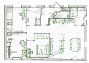 Дом 104м², 1-этажный, участок 7 сот.