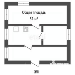 Дом 51м², 1-этажный, участок 6 сот.