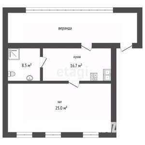 Дом 50м², 1-этажный, участок 6 сот.