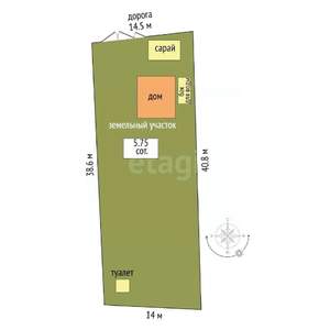 Дом 20м², 1-этажный, участок 6 сот.