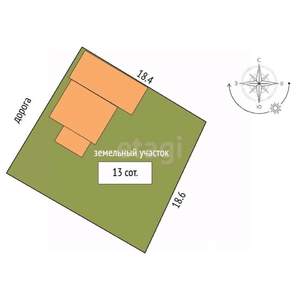 Дом 45м², 1-этажный, участок 13 сот.  