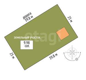 Дом 50м&sup2;, 2-этажный, участок 10 сот.  