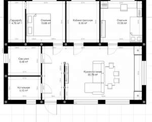 Дом 90м&sup2;, 1-этажный, участок 8 сот.  