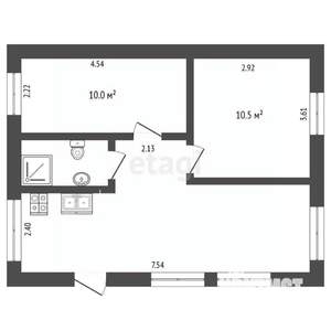 Дом 80м&sup2;, 2-этажный, участок 4 сот.  