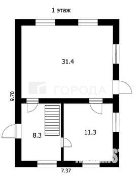 Дом 83м², 2-этажный, участок 7 сот.  