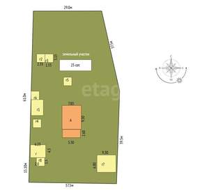 Дом 61м&sup2;, 1-этажный, участок 25 сот.  