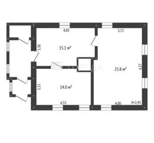 Дом 55м&sup2;, 1-этажный, участок 6 сот.  