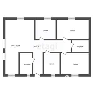 Дом 105м&sup2;, 1-этажный, участок 16 сот.  