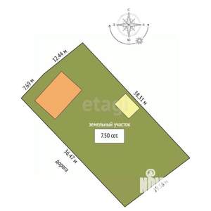 Дом 50м&sup2;, 2-этажный, участок 8 сот.  