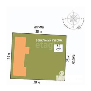 Дом 119м&sup2;, 1-этажный, участок 8 сот.  