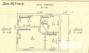 Дом 47м², 1-этажный, участок 10 сот.  