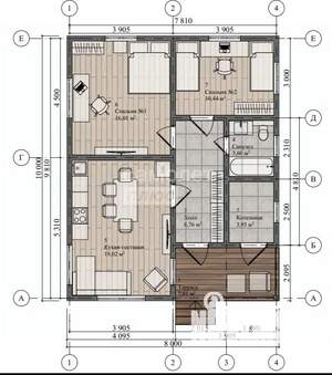 Дом 70м&sup2;, 1-этажный, участок 6 сот.  
