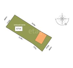 Дом 62м&sup2;, 2-этажный, участок 6 сот.  