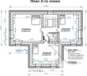 Коттедж 186м&sup2;, 2-этажный, участок 12 сот.  