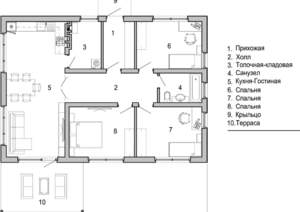 Дом 70м², 1-этажный, участок 8 сот.  