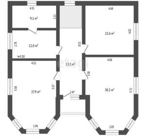 Дом 269м², 2-этажный, участок 7 сот.  