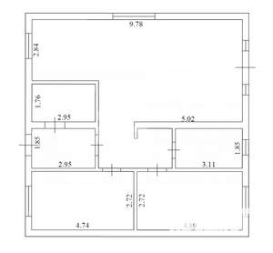 Дом 96м&sup2;, 1-этажный, участок 8 сот.  