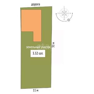 Дом 62м&sup2;, 1-этажный, участок 4 сот.  