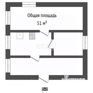 Дом 51м², 1-этажный, участок 6 сот.  