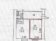 комната в общежитии, 18м2, 4/9 этаж