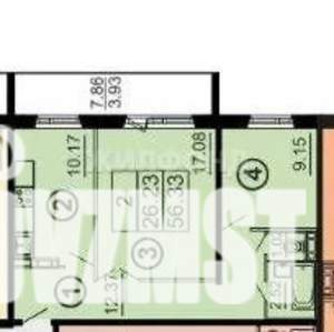 2-к квартира, на длительный срок, 52м2, 4/17 этаж