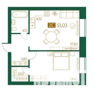 2-к квартира, на длительный срок, 51м2, 1/6 этаж