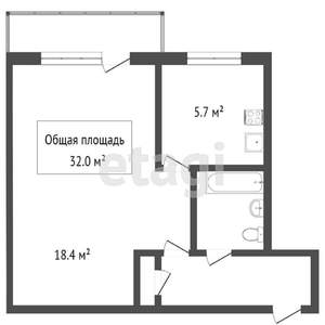 1-к квартира, на длительный срок, 30м2, 4/5 этаж