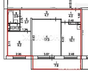 1-к квартира, на длительный срок, 52м2, 4/17 этаж