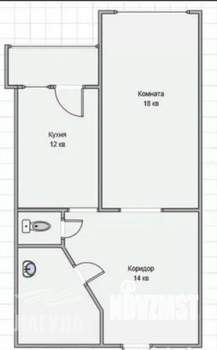 1-к квартира, на длительный срок, 55м2, 1/6 этаж