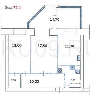 2-к квартира, на длительный срок, 75м2, 6/10 этаж