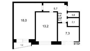 2-к квартира, на длительный срок, 47м2, 3/5 этаж