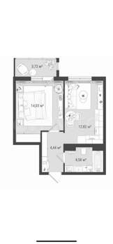 2-к квартира, на длительный срок, 39м2, 15/16 этаж