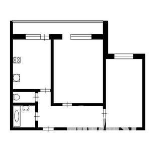 2-к квартира, на длительный срок, 50м2, 2/6 этаж