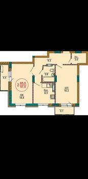 2-к квартира, на длительный срок, 65м2, 6/19 этаж