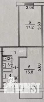 2-к квартира, вторичка, 47м2, 2/5 этаж
