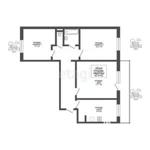 3-к квартира, вторичка, 65м2, 9/10 этаж