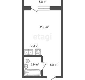 1-к квартира, вторичка, 38м2, 3/12 этаж
