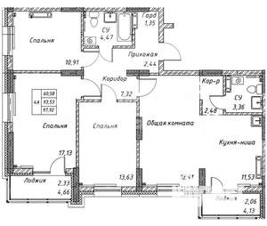4-к квартира, вторичка, 98м2, 17/17 этаж