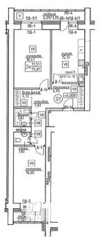 2-к квартира, строящийся дом, 76м2, 3/9 этаж