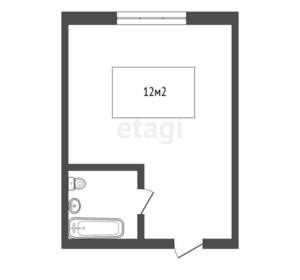 Студия квартира, вторичка, 12м2, 1/5 этаж