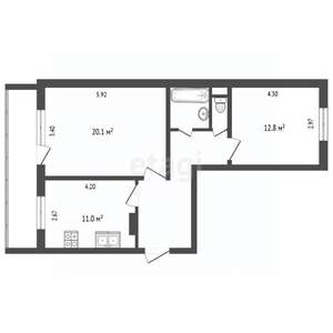 2-к квартира, вторичка, 60м2, 7/10 этаж