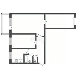 3-к квартира, вторичка, 56м2, 4/4 этаж