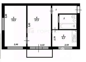 2-к квартира, вторичка, 45м2, 3/5 этаж