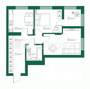 1-к квартира, вторичка, 35м2, 2/8 этаж