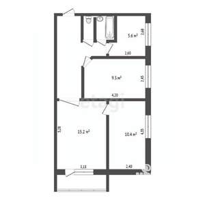 3-к квартира, вторичка, 52м2, 3/5 этаж