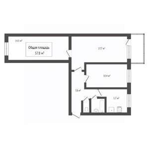 3-к квартира, вторичка, 62м2, 5/5 этаж