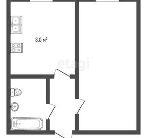 1-к квартира, вторичка, 34м2, 6/10 этаж