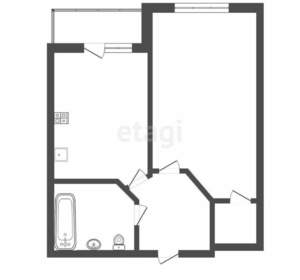 1-к квартира, вторичка, 45м2, 6/6 этаж