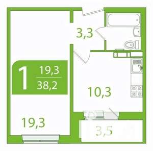 1-к квартира, вторичка, 36м2, 7/10 этаж